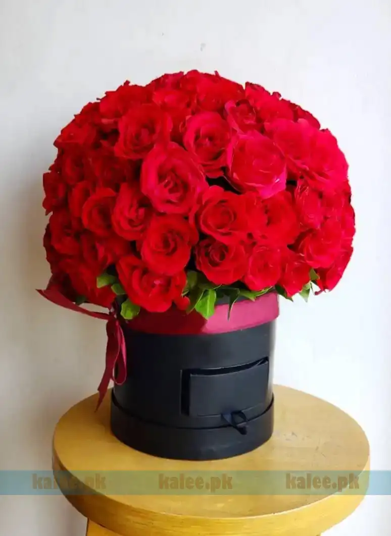 English Red Rose Flowers Box