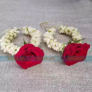 Jasmine & Red Rose Flowers Earrings