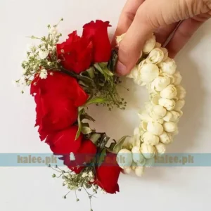 Imported Red Rose Flowers Kangan With Jasmine & Baby Breath