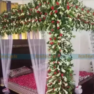 Bridal Room Decorated with Red Roses and Tuberose