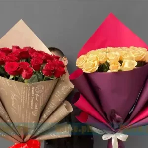 Imported Yellow & Red Rose Flower Bouquets