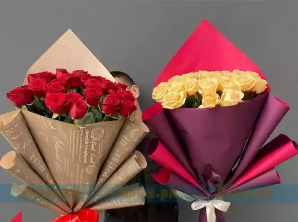 Imported Yellow & Red Rose Flower Bouquets