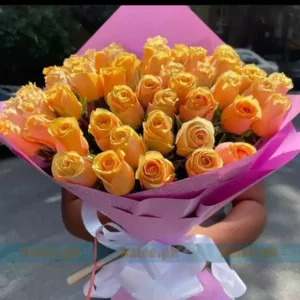 40 Imported Pink Rose Flowers Bouquet