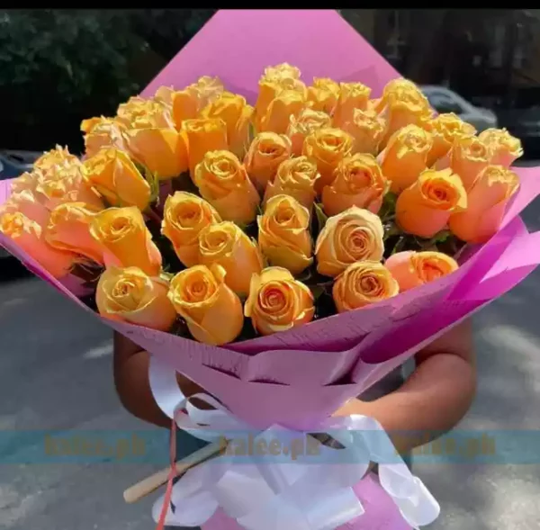 40 Imported Pink Rose Flowers Bouquet