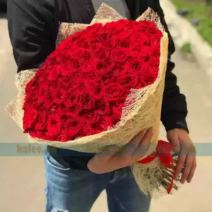 75 Imported Red Rose Flowers Bouquet