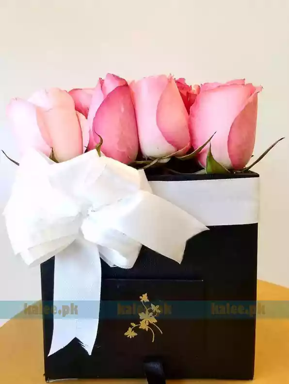 Imported Pink Rose Flowers Box