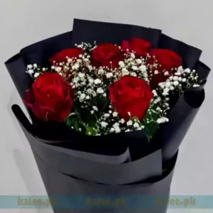 Imported Red Rose Flowers Bouquet With Baby Bud