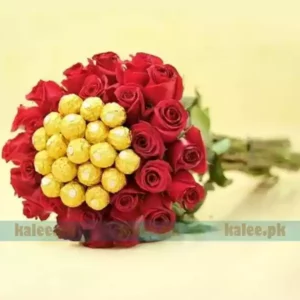 Red Rose Flowers Chocolates Bouquet