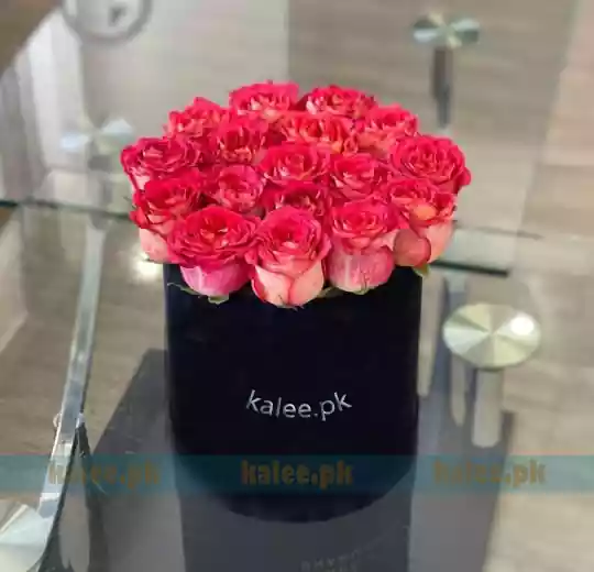 Imported Pink Rose Flowers Box