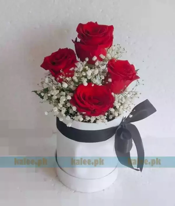Imported Red Rose Flowers Box With Baby Bud