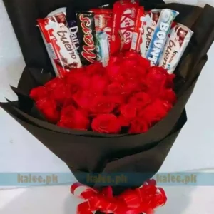 Red Rose Flowers Chocolate Bouquet