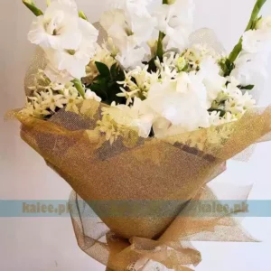 White Tulip Flowers With White Glade Bouquet