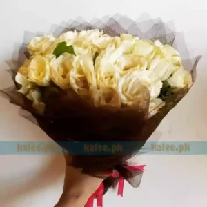 Creamy White Rose Flowers Bouquet