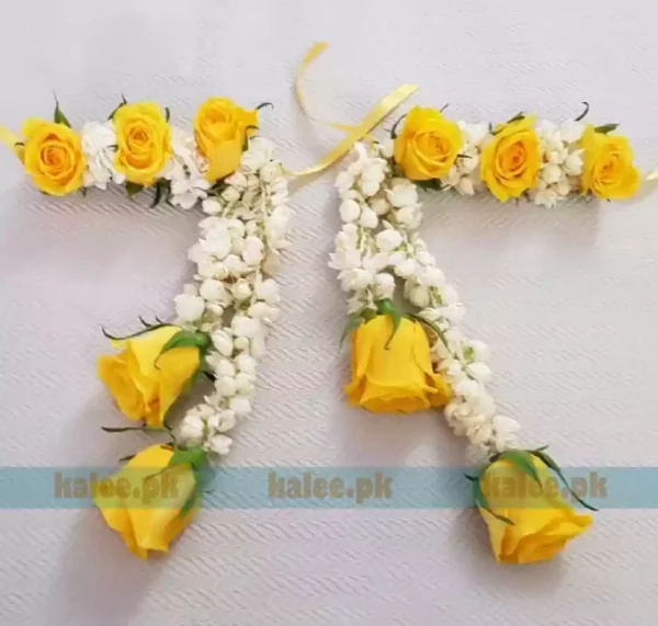 Jasmine and yellow rose flowers ribbon kangan accessory