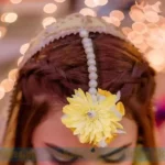 Beautiful yellow daisy flower bindya accessory