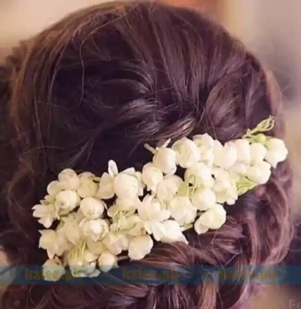 Classy hair jura adorned with jasmine flowers