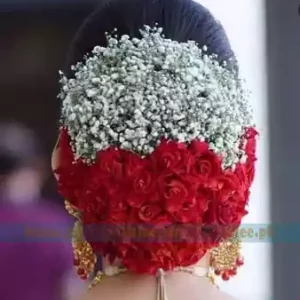 Baby's breath and red rose flowers hair jura decoration