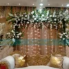 Stage adorned with glades and marigold flowers