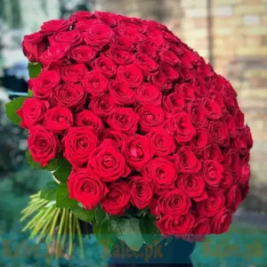 100 English Red Rose Flowers Bouquet