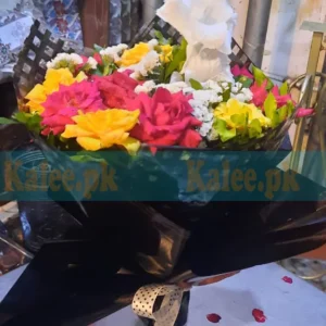 Bouquet of Mixed Flowers and Chocolates