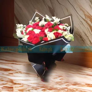 Tuberose & English Red Rose Flowers Bouquet