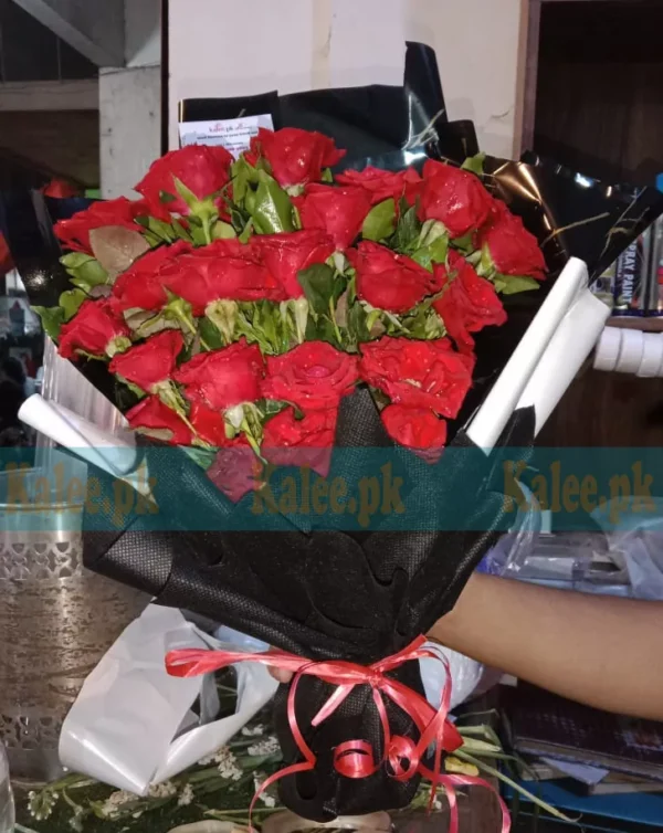 Tuberose & English Red Rose Flowers Bouquet