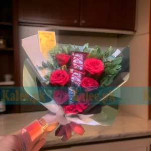 Chocolates Bouquet With English Red Roses