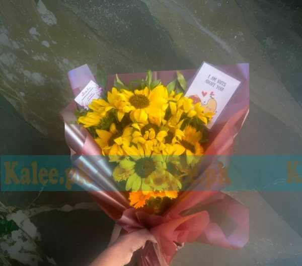 Beautifully Wrapped Sunflowers Bouquet