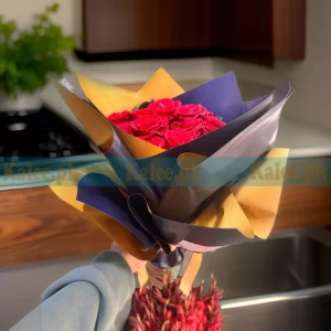Elegance & Love Passionate Petals English Red Rose Flowers Bouquet