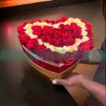 Fusion of Romance & Simplicity Red Rose White Daisy Flowers Box