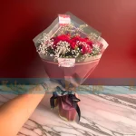 Stunning Crimson Delight Red Rose Flowers Bouquet