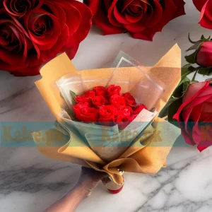 Stunning Red Rose Flowers Bouquet