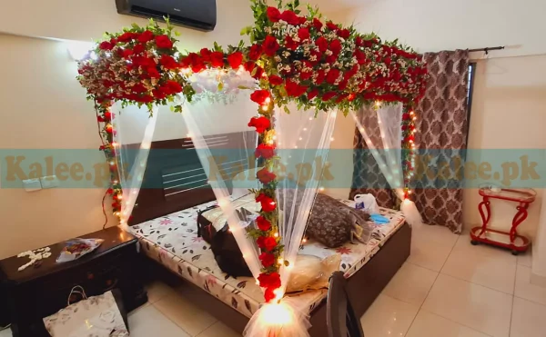 Magnificent Statice Red Rose Flower Bridal Bedroom Decor
