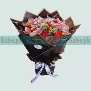 Round Shape Artificial Flowers Money Cash Bouquet