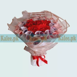 Artificial Red Rose Round Shape Money Bouquet