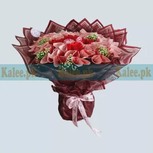 Artificial Flowers Cash Bouquet In Round Shape