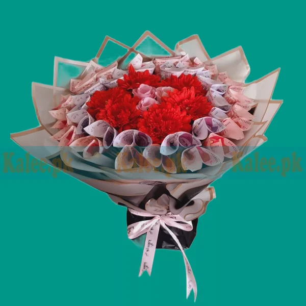 Round Shape 50 & 100 Rs Currency Notes Bouquet