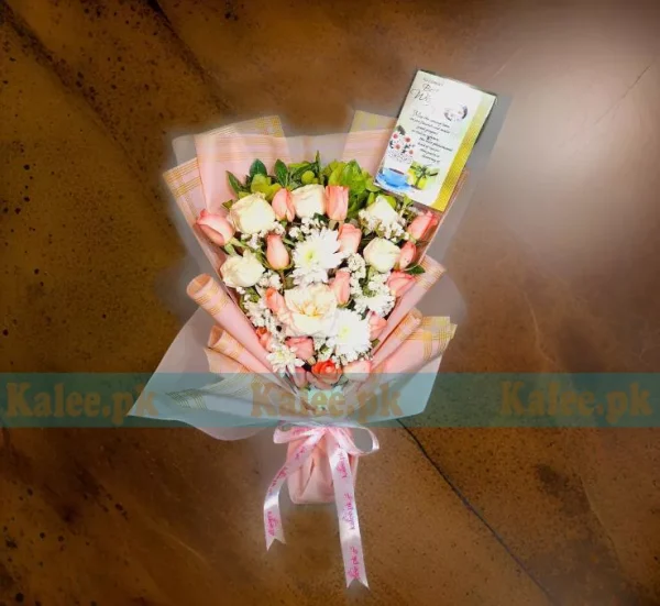 Fresh Mixed Flowers Flat Design Bouquet