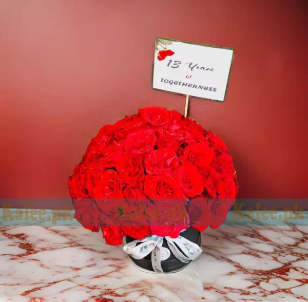 Blossom of Love – Red Rose Boxed Arrangement
