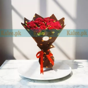 Red Rose Flower Round Bouquet