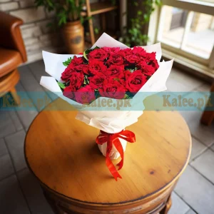 Red Roses Flower Round Bouquet