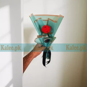 Single Crochet Red Rose Flower Bouquet