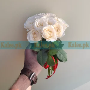 Small White Rose Flowers Bridal Bouquet