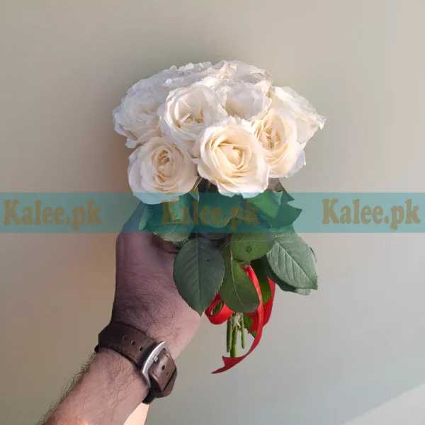 Small White Rose Flowers Bridal Bouquet