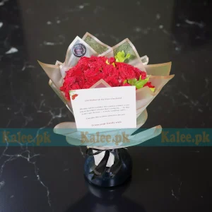 Red Rose Flowers Round Bouquet