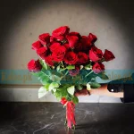 Bridal Flowers Bouquet of 30 Imported Red Roses for weddings in Karachi