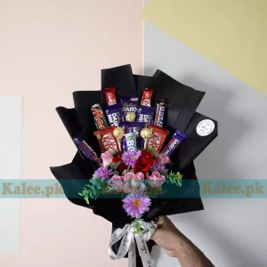 Artificial Flowers Bouquet With Chocolates Bouquet