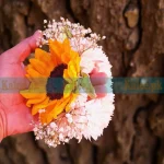 Sunflower Bridal Kangan with star jasmine and baby’s breath for mehndi and wedding events