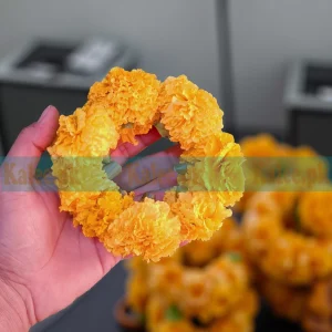 Yellow Marigold Flowers Gajre Kangan Pair