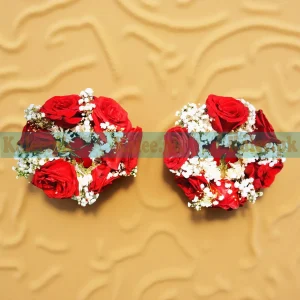 Baby’s Breath & Red Roses Bridal Gajray Kangan